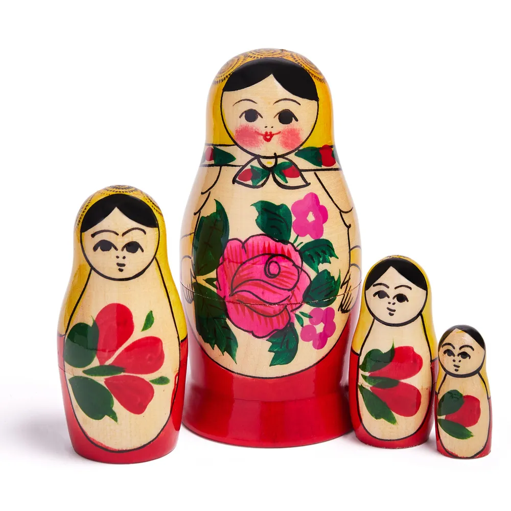 Семеновская матрешка 4 кукол "Россияночка", вариант, фото 6