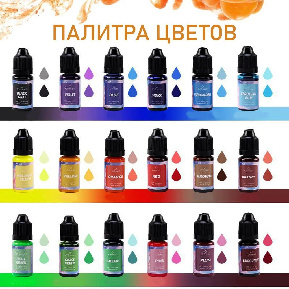 Краситель для мыла, краситель для свечей, набор 24 цвета, 24 цв., фото 3