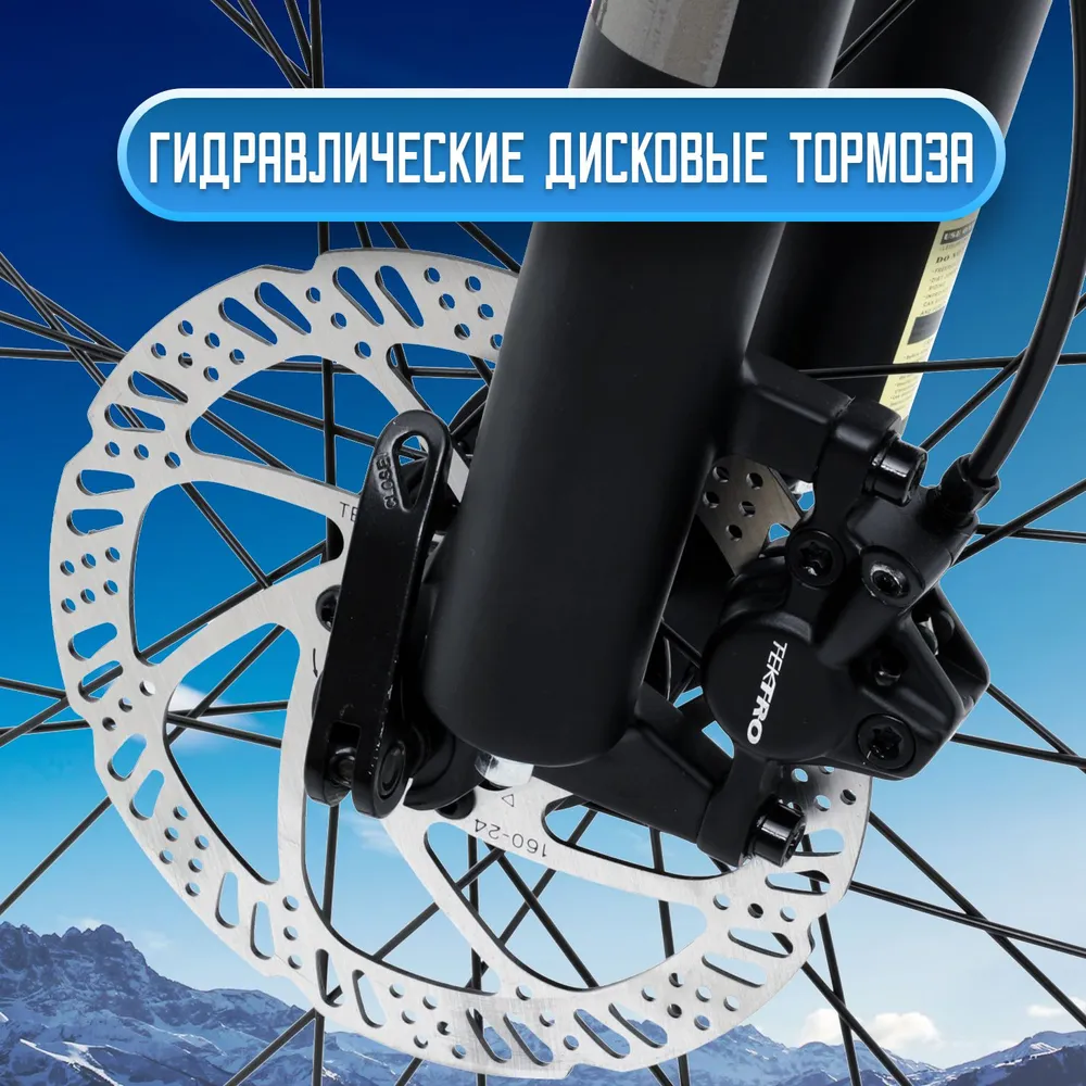 Велосипед горный-городской Welt Ridge 2.0 , дисковый гидравлический тормоз, 27.5 колеса, рама алюминий 16, Matt Black, 2024, черный, фото 6