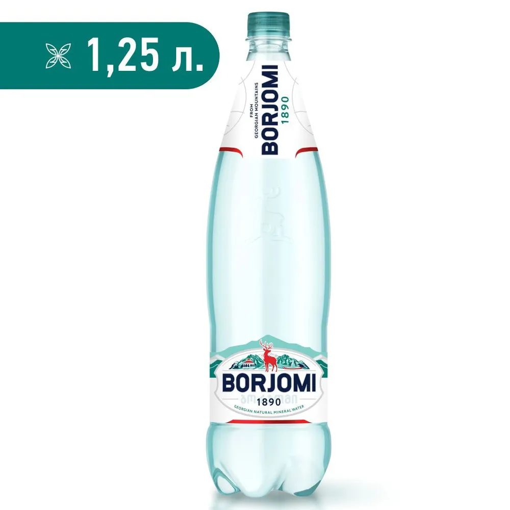 Вода минеральная Borjomi в пластиковой бутылке, 12 шт х 0,5 л, 6 шт, 1,25 л, фото 2