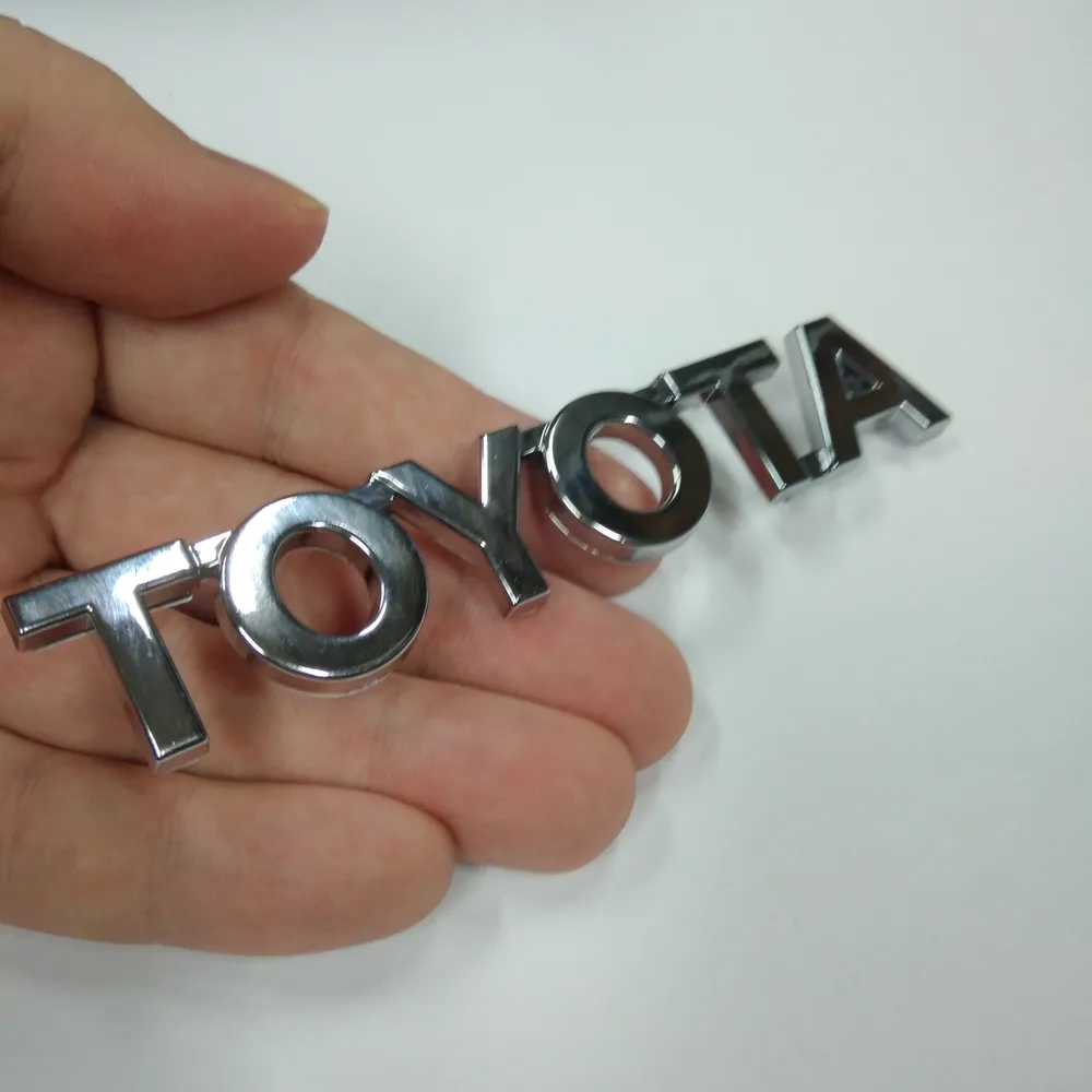 Шильдик TOYOTA 11,5 х 2 см серебристый, 11.5x2 см, фото 4