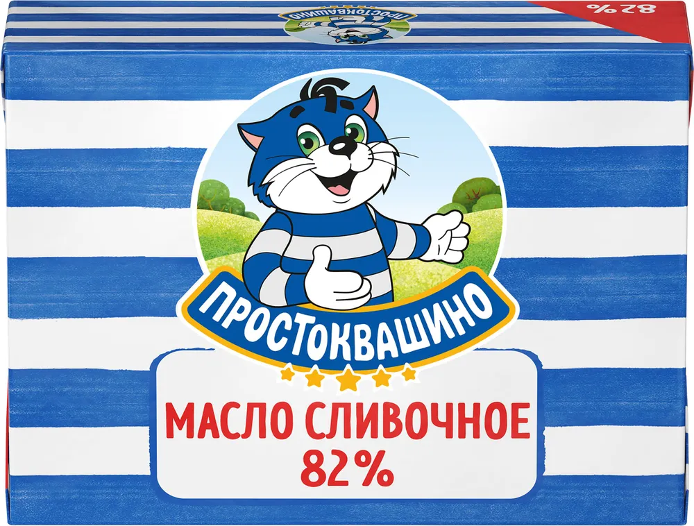 Масло сливочное ПРОСТОКВАШИНО в/с 82% фольга без змж, 180г, 180 г