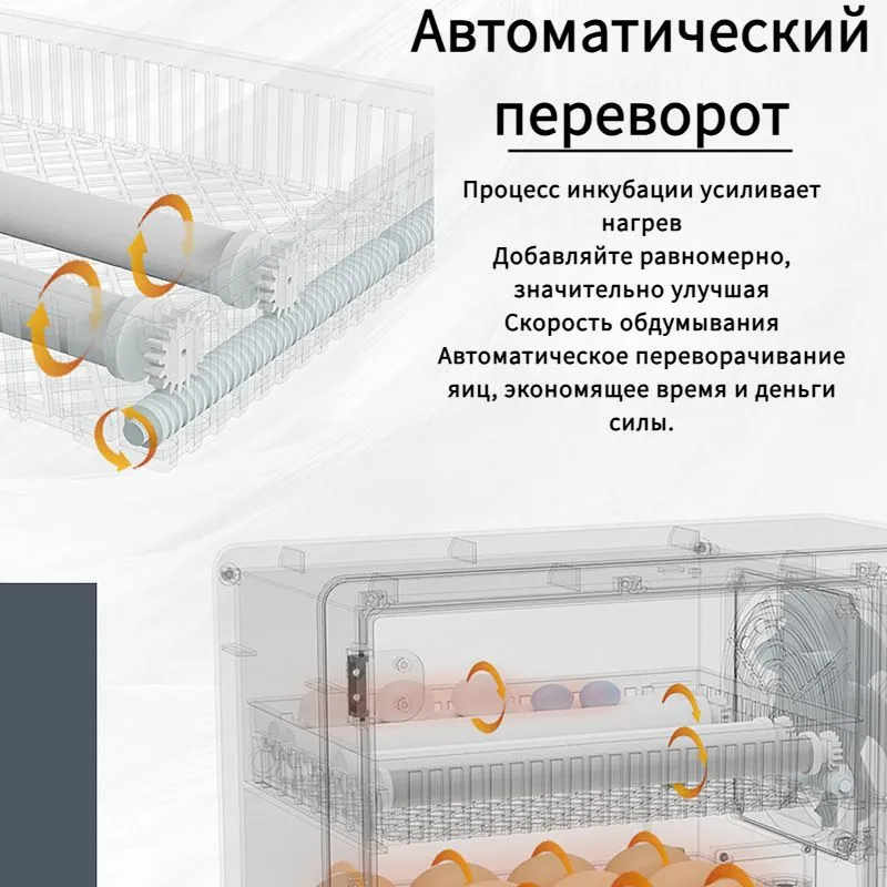 Автоматический инкубатор для яиц P24 с регулятором температуры, гигрометром, зеркалом для яиц, напряжением 220 в, мощностью 55 в, вариант, фото 6