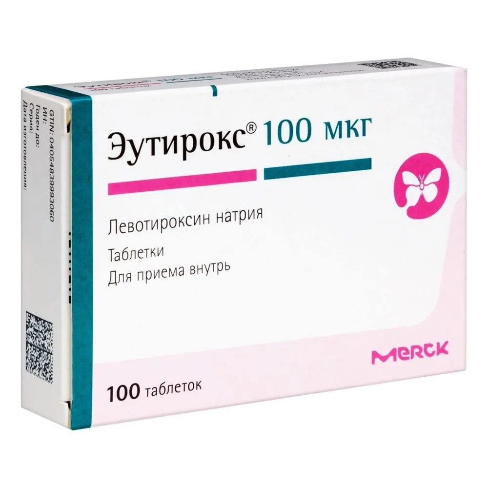 Эутирокс, таблетки 100 мкг, 100 шт., 100 шт, фото 3