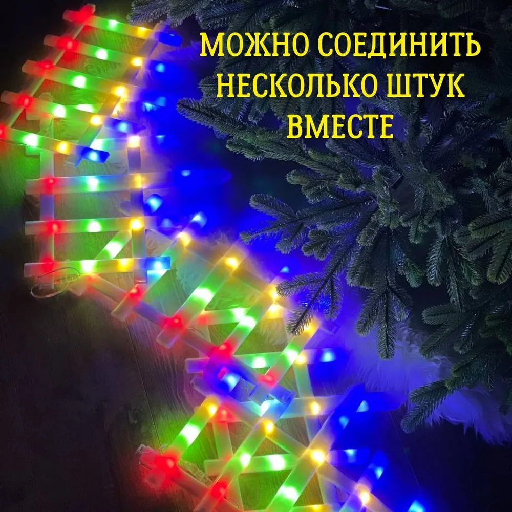 Декоративный забор для новогодней елки с подсветкой, вариант, фото 6