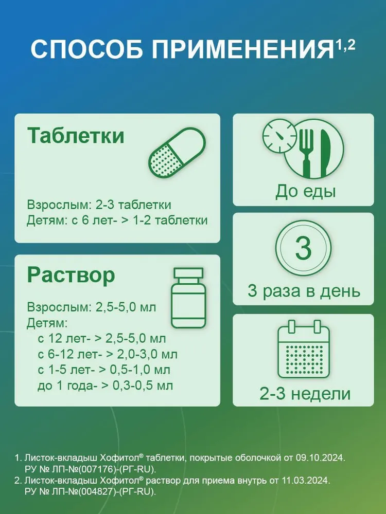 Хофитол, таблетки в плёночной оболочке 200 мг, 30 шт., 30 шт, фото 4