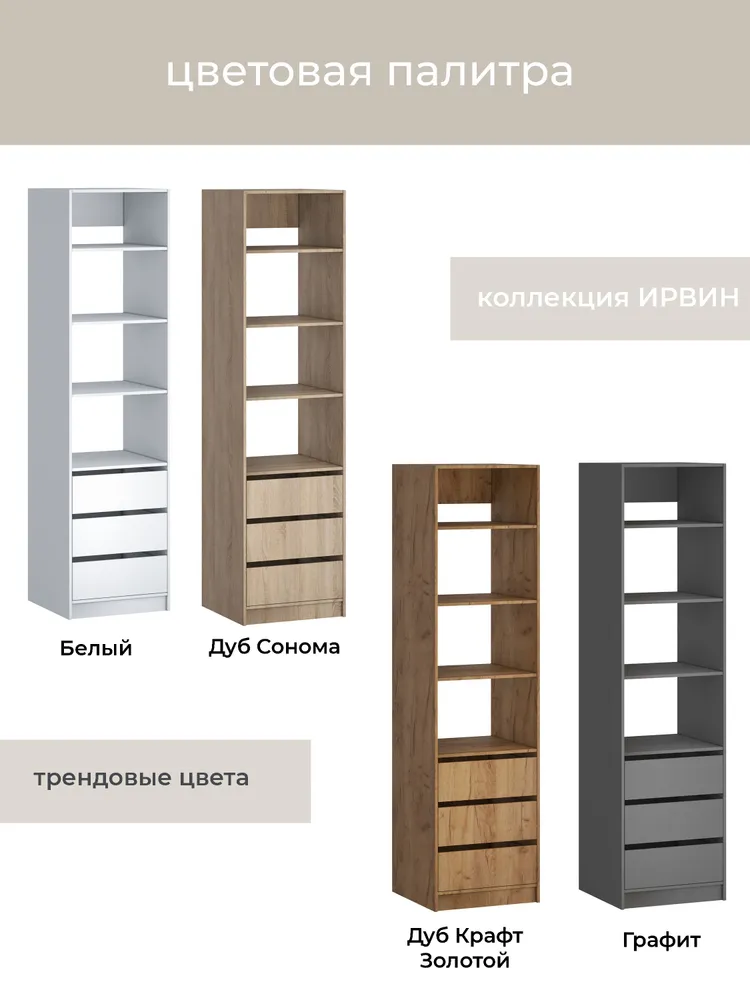 Гардеробная Ирвин Модуль 4.9 цвет Белый 80-45-230, 4,9 цв., фото 5