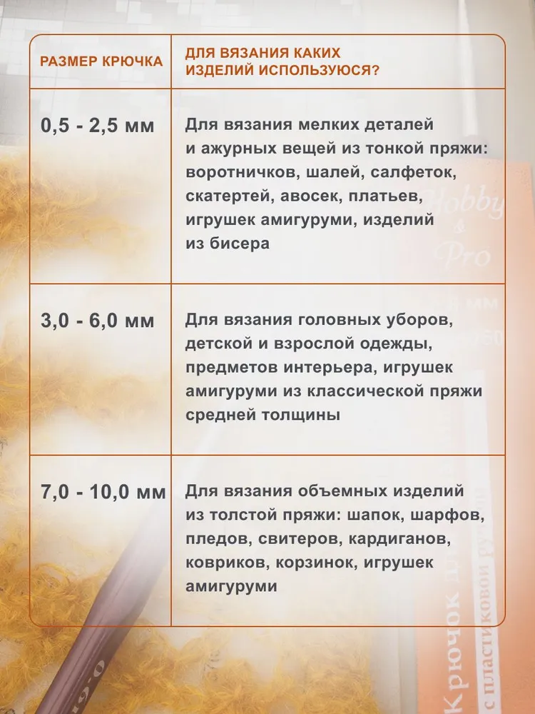 Крючок для вязания с пластиковой ручкой, 0,6 мм, 14,5 см, Hobby&Pro, 955060, вариант, фото 6