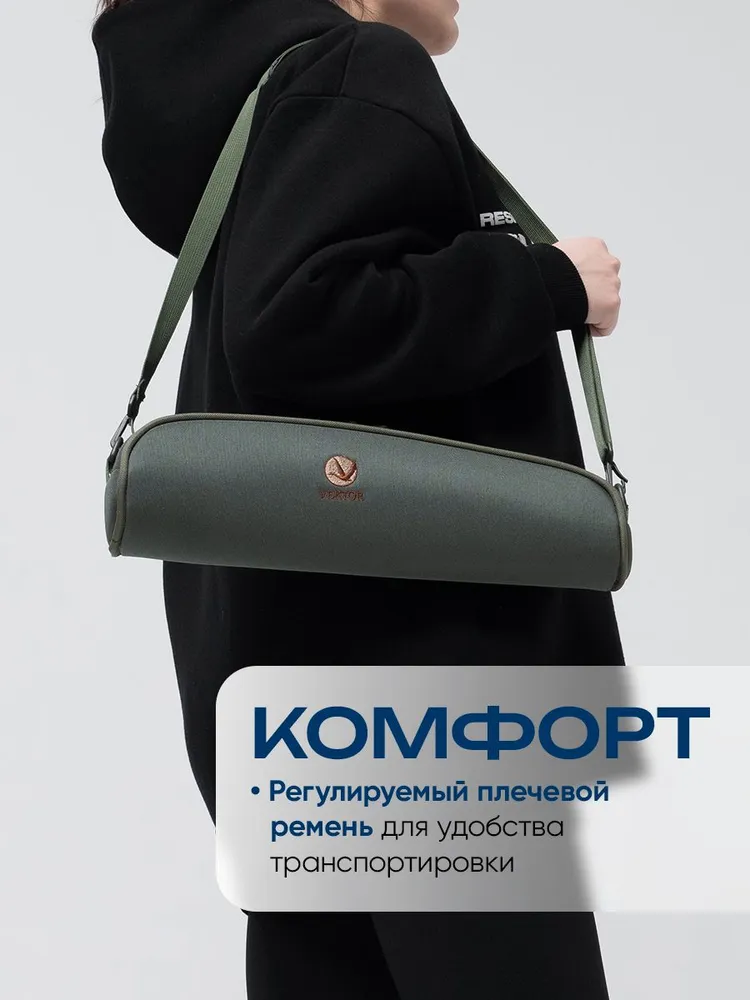 Чехол для прицела Vektor, нейлоновый с мягкой подкладкой и ремнем, длина 30 см, высота 9 см, зеленый, 36 см, 11 см, фото 4