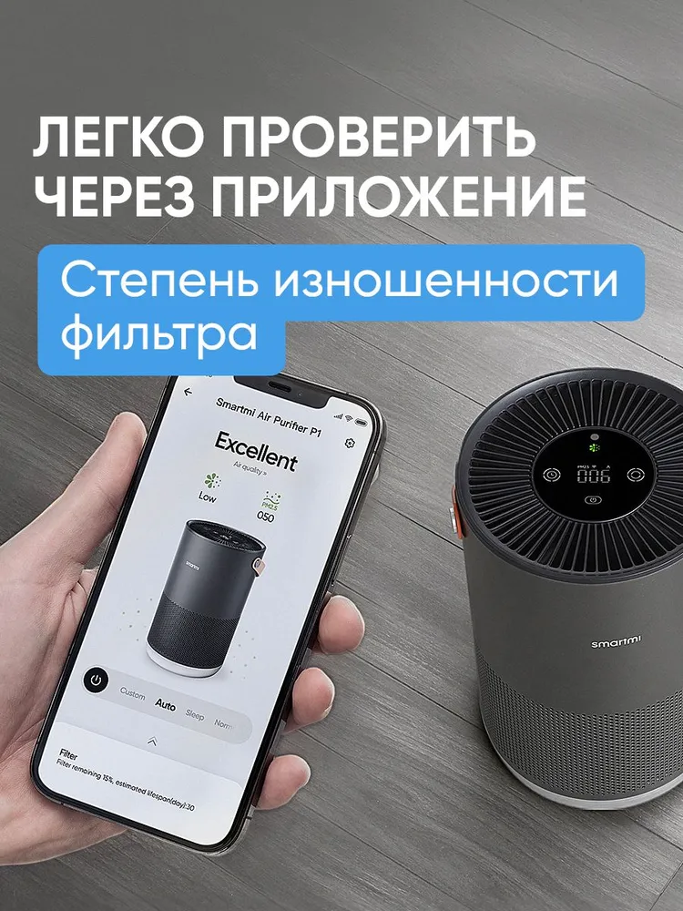 Фильтр для очистителя воздуха Smartmi Air Purifier P1 Filter (Pollen Allergy) ZMFL-P1-A, фильтр HEPA H13, вариант, фото 3