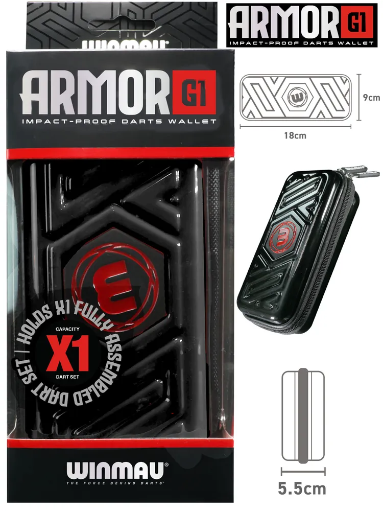 Сверхпрочный и защитный кейс Winmau ARMOR G1 Black Dart Case. Для дротиков дартс. Черный., черный