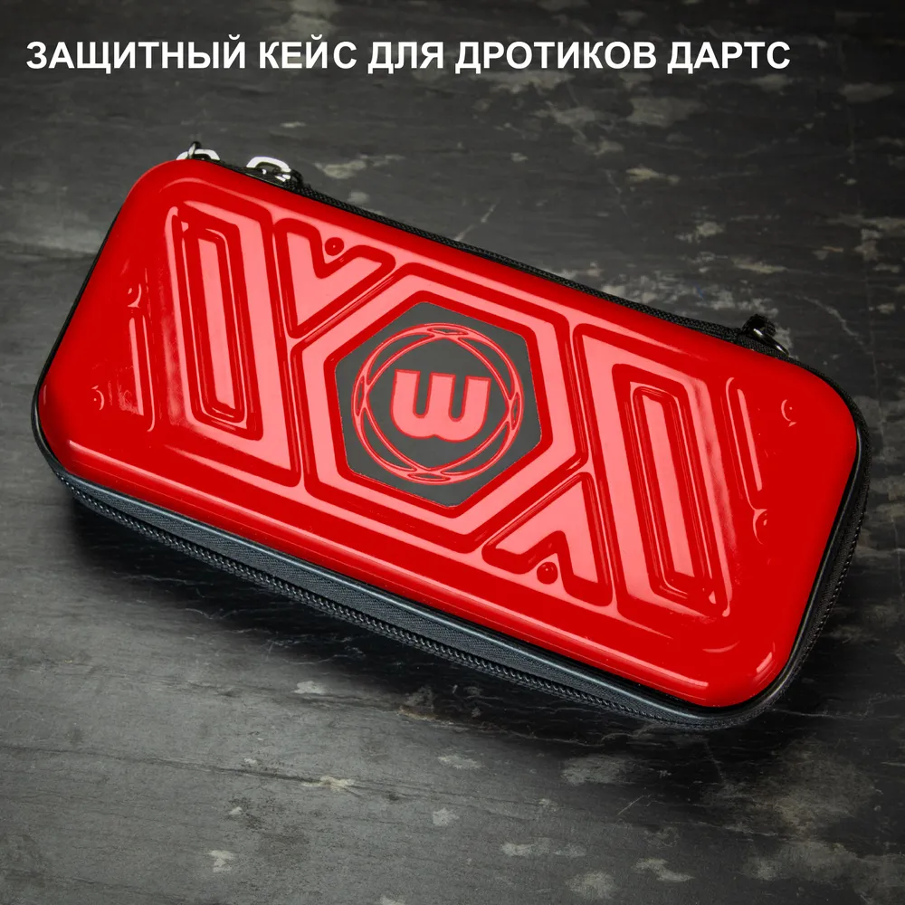 Сверхпрочный и защитный кейс Winmau ARMOR G1 Black Dart Case. Для дротиков дартс. Черный., красный, фото 2