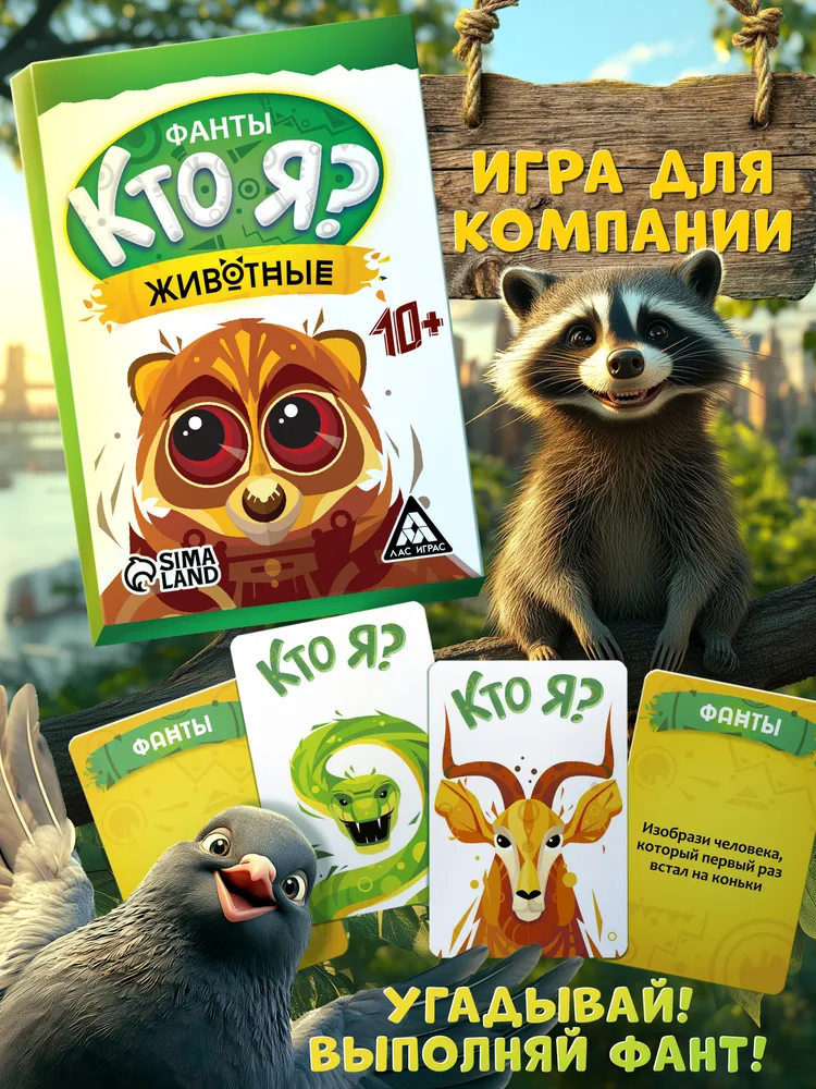 Настольная карточная игра Кто я? для детей и всей семьи, 10+