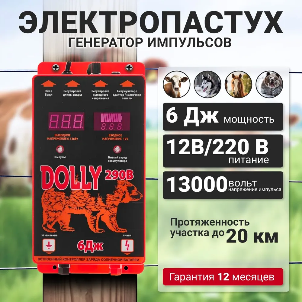 Генератор (электропастух) DOLLY 290B 12V/230V 6Дж, вариант