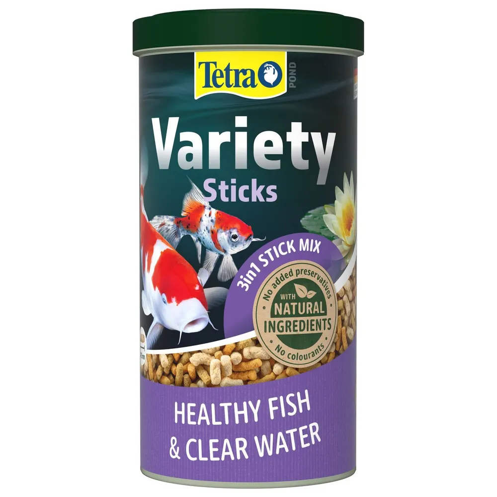 Tetra Pond Variety Sticks 12 л (12 упаковок по 1 л) корм для прудовых рыб (3 вида палочек). Тетра Понд Стикс, 12 л, 1 л, фото 3