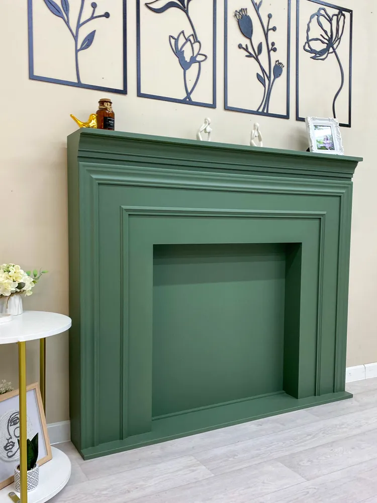 Kamin_decor_msk Декоративный камин Токио 112х129х20, изумрудно-зеленый, 112x129x20, фото 5