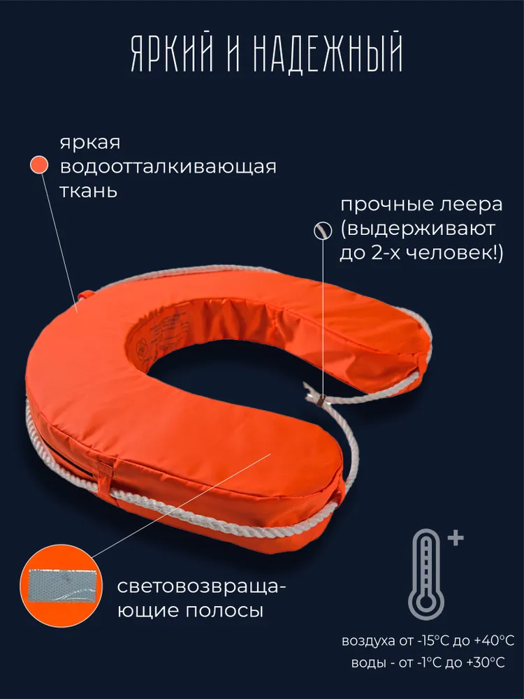 Спасательный круг, круг-подкова для маломерных судов (ГИМС), сертификат в комплекте, вариант, фото 3