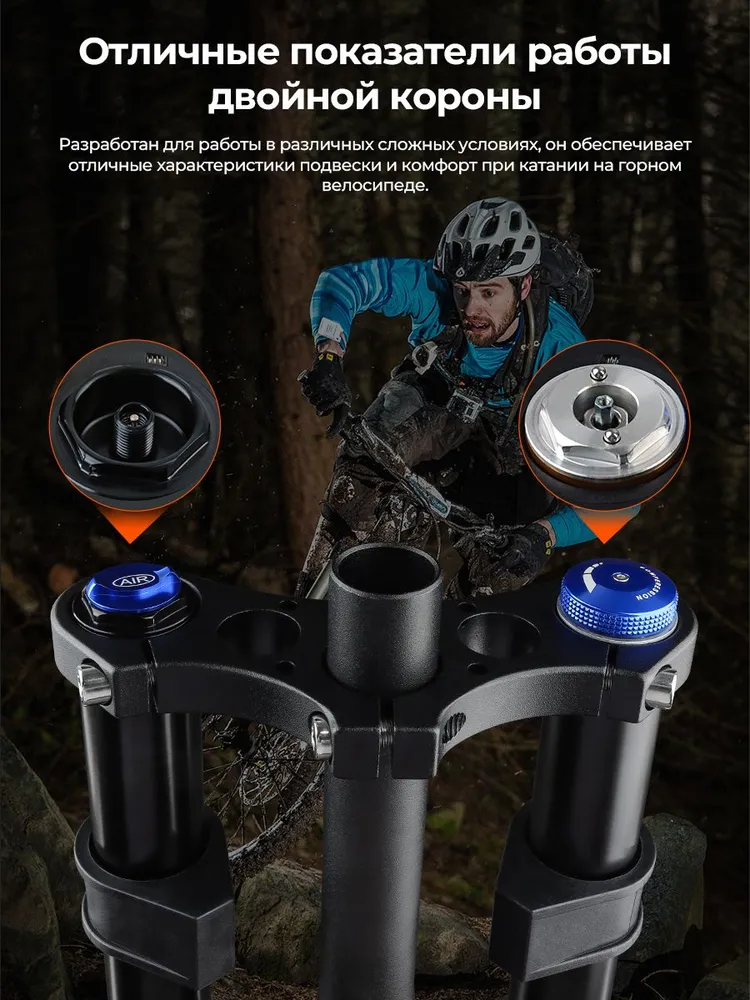 BOLANY MTB через ось Boost, передняя подвеска для горного велосипеда, с регулировкой воздуха и отскока, размер вилки 110*15 мм, ход 175 мм, для XC и DH, 110x15 мм, фото 3