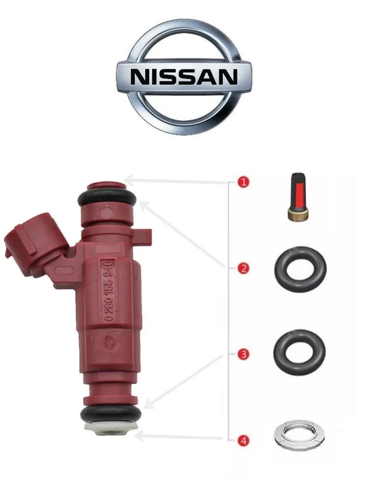 Ремкомплект на 4 форсунки Nissan Almera N16 Primera p11 p12 0280155940 166009F600, вариант