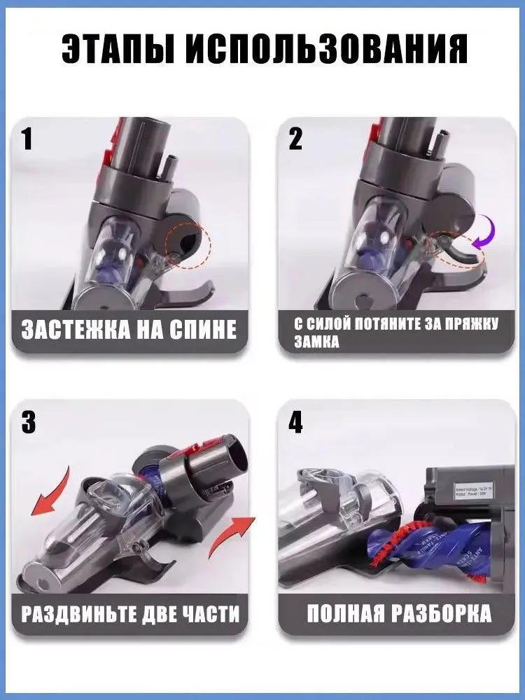 Насадка для пылесоса Dyson v7 v8 v10 v11 v15 Электрическая Щетка Для Удаления Пылевых Клещей С Матраса, вариант, фото 6