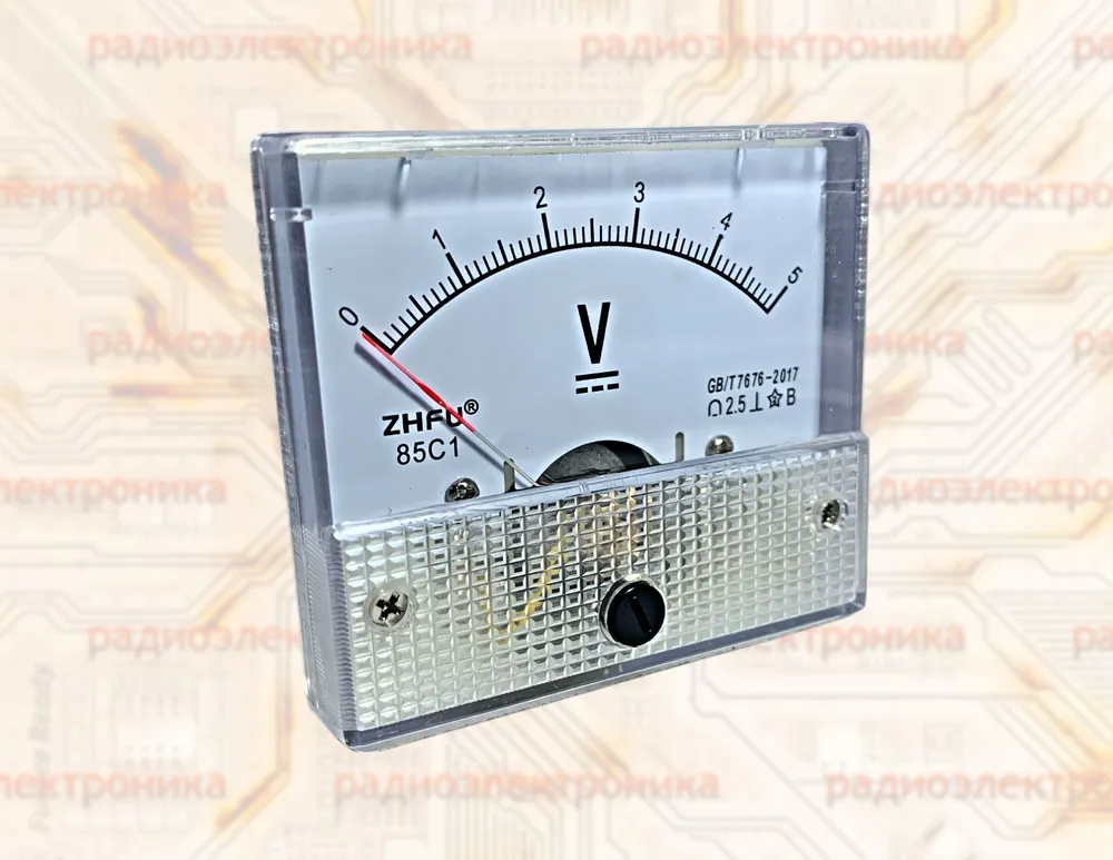 Вольтметр cтрелочный 0-5VDC/64х56мм (DC-постоянный ток; AC-переменный ток !!!), 64x56 мм, фото 5