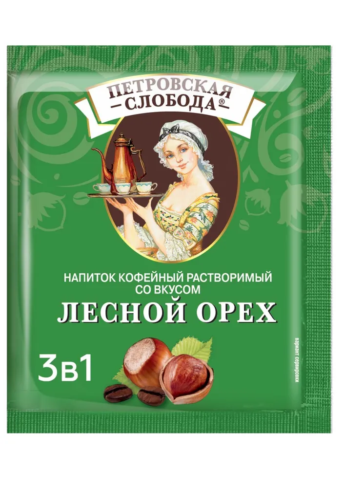 Кофейный напиток Петровская Слобода, 3 в 1, лесной орех, 25 шт, 25 шт, фото 3