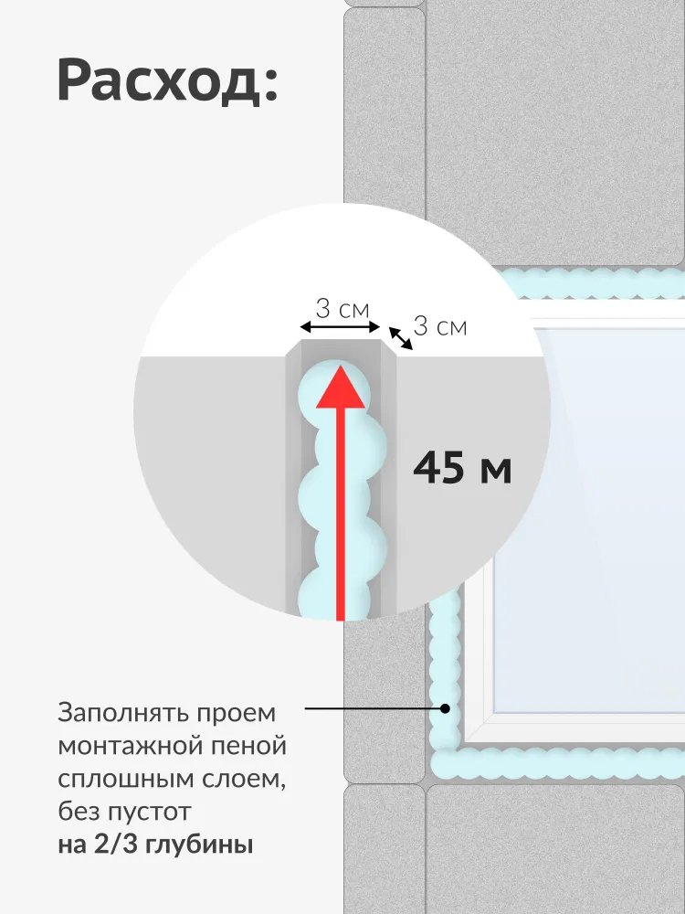 Эластичная монтажная пена KUDO PUR-O-FLEX профессиональная всесезонная, для окон, дверей и балконов, вариант, фото 5