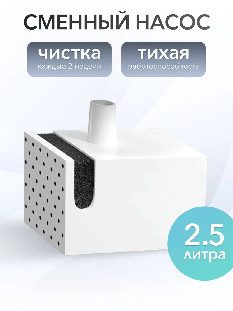 Насос для автоматической поилки фонтан PETFORT 2.5 л., 2,5 л
