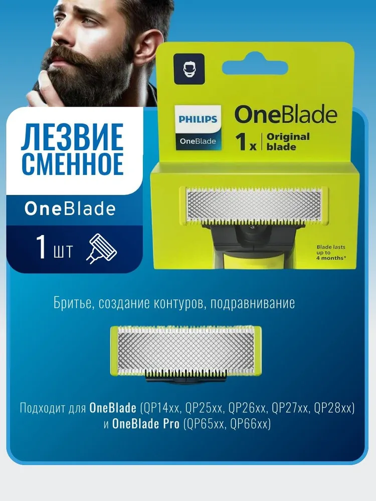 Philips Cменное лезвие для OneBlade QP210/51 (50), 1 шт, 1 шт, фото 2