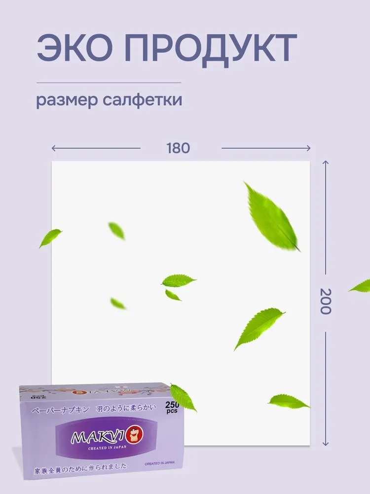 Салфетки бумажные в коробке 600 штук (3 упаковки по 200 штук), вариант, фото 2