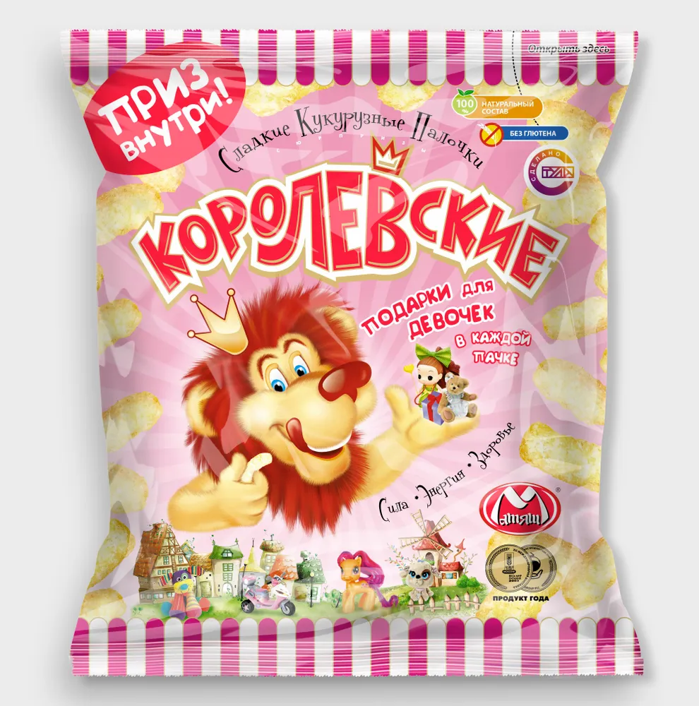 Кукурузные палочки Матяш Королевские сладкие с подарком для девочек, вариант