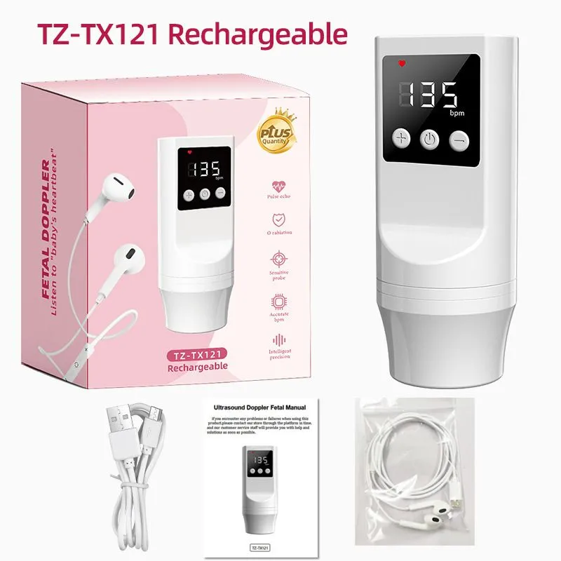 Портативный допплер для контроля сердцебиения плода TZ-TX121, перезаряжаемый, с ЖК-дисплеем и наушниками, 3,0 МГц, вариант, фото 3