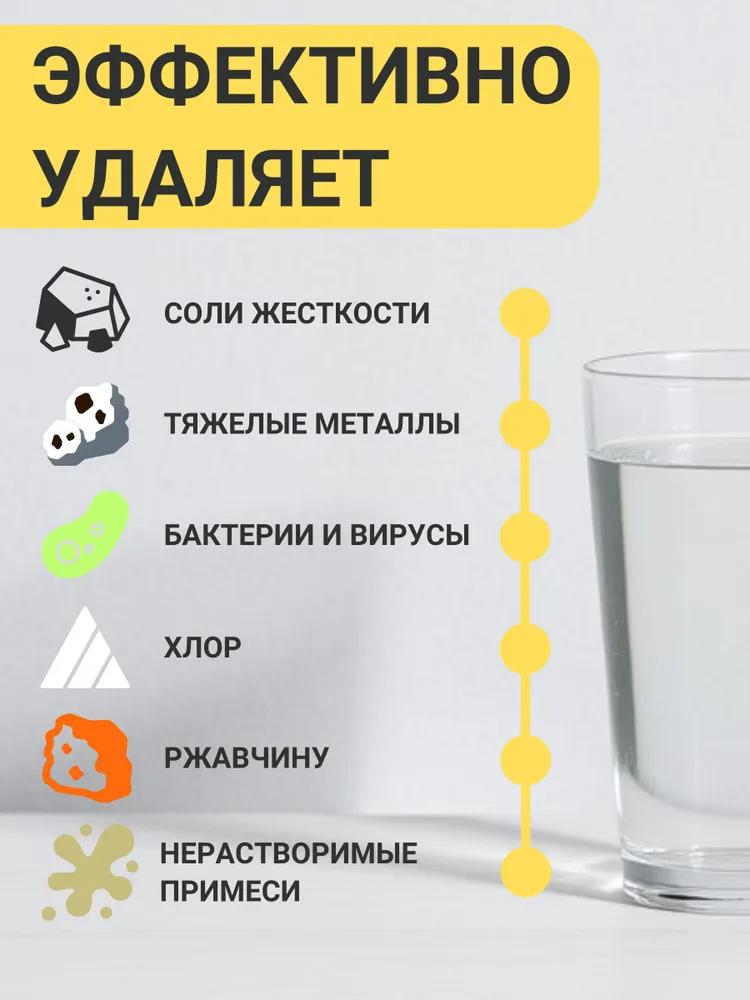 Фильтр для воды под мойку Гейзер Классик Ж (без крана), для жесткой воды, удаление накипи, 11066, вариант, фото 2