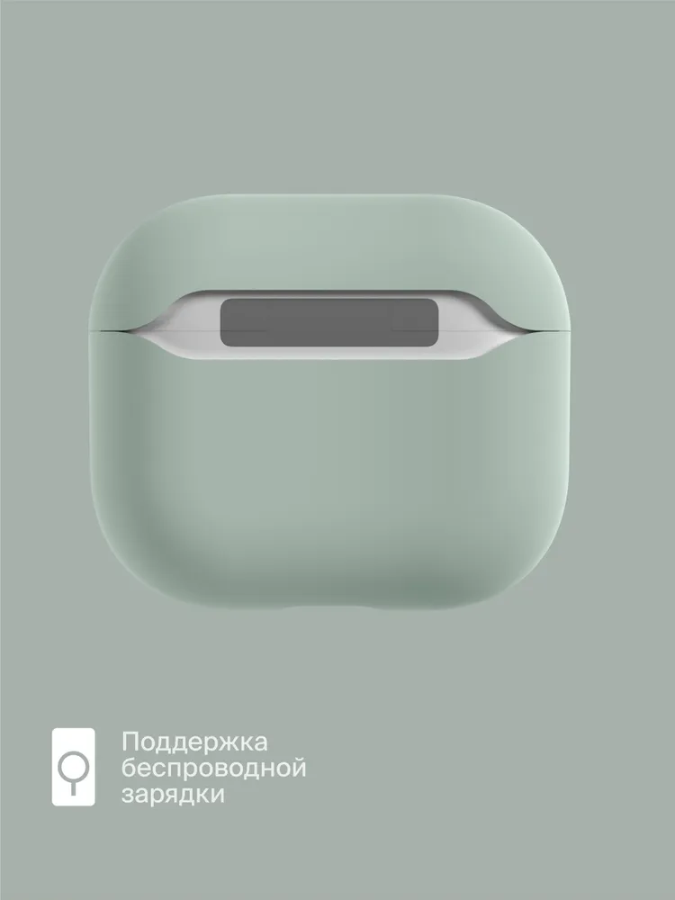 Защитный чехол для наушников COMMO Shield для Apple Airpods (Эирподс) 3rd Gen, Commo Grey (серо-зеленый), Яндекс Фабрика, серый, фото 4