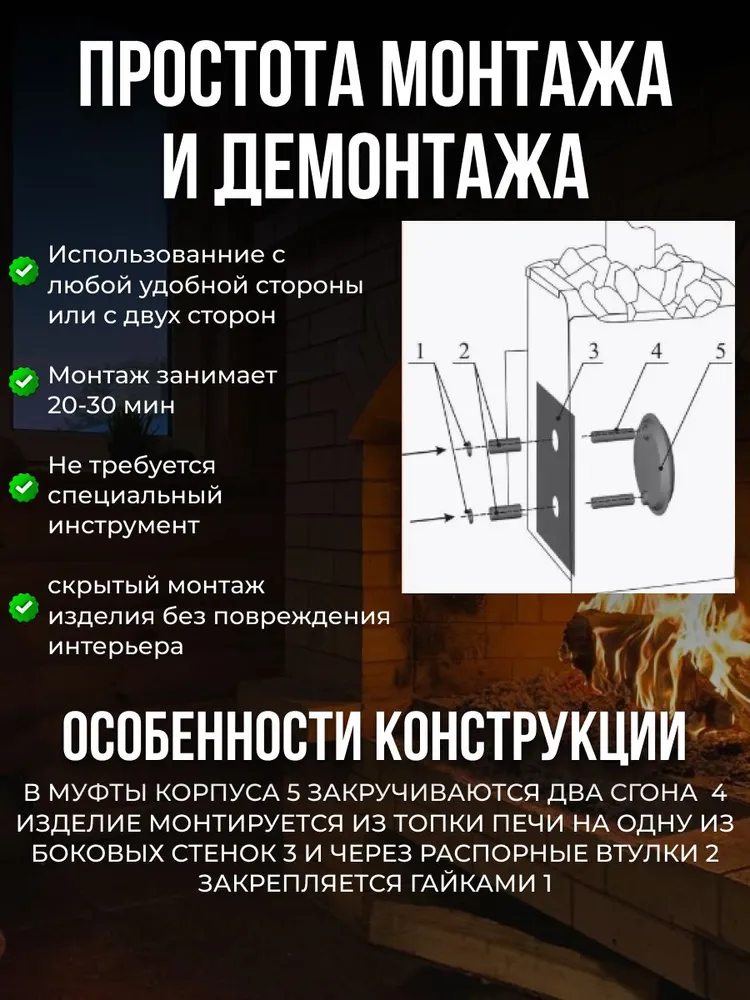 Теплообменник AISI 304 универсальный, для печей Ермак INOX, 1л, 2кВт, 1 л, фото 2