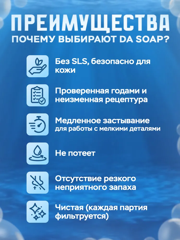 Суперпрозрачная основа для мыла/мыльная основа "DA Soap Crystal (super clear)", 1 кг, 1 кг, фото 5