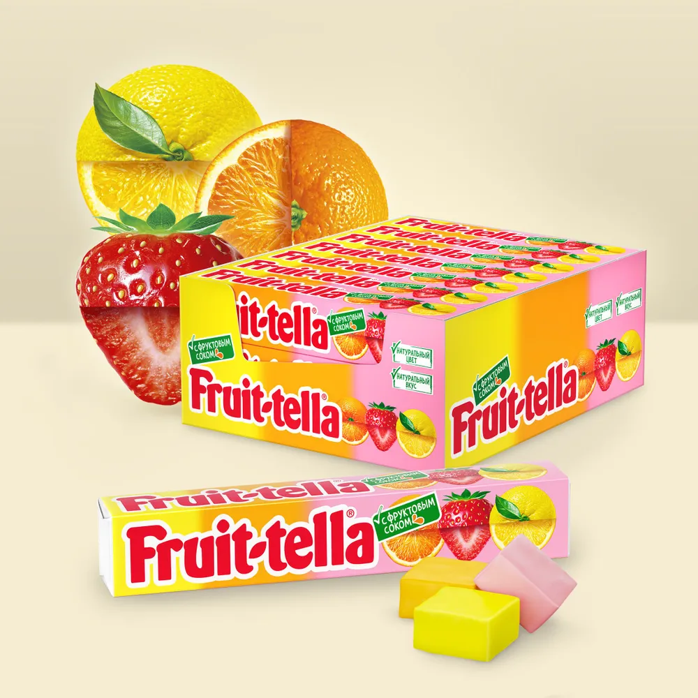 Жевательные конфеты Fruittella Ассорти, апельсин, лимон и клубника, 21 шт х 41 г, 21 шт, 41 г, фото 3