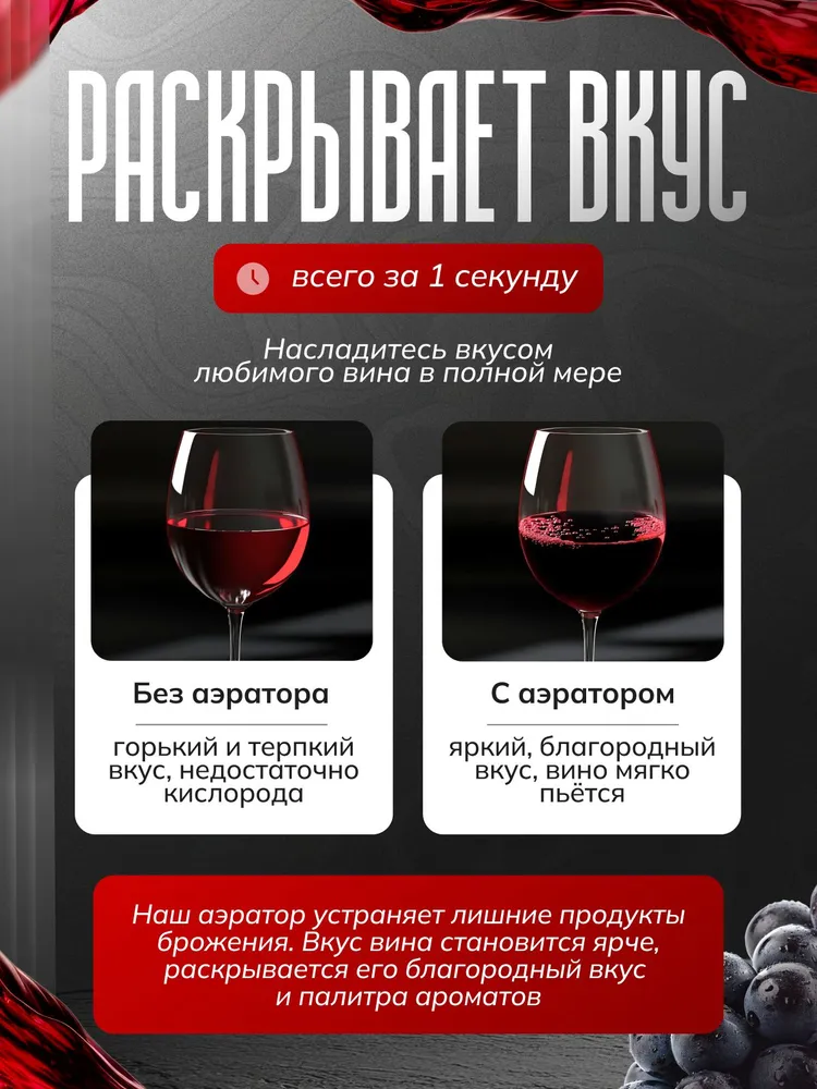 Аэратор для вина на бутылку, электрический дозатор для насыщения вина кислородом, заряжаемый, вариант, фото 2