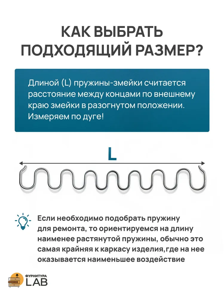 Пружины для дивана змейка 5 шт. в комплекте, 600мм, 5 шт, фото 4