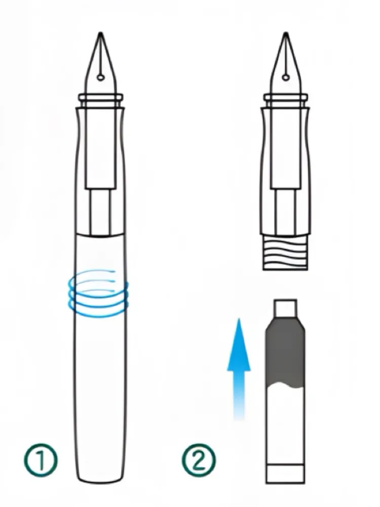 Картриджи для перьевой ручки Deli S160F (темно-синие, 10 штук), синий, фото 6