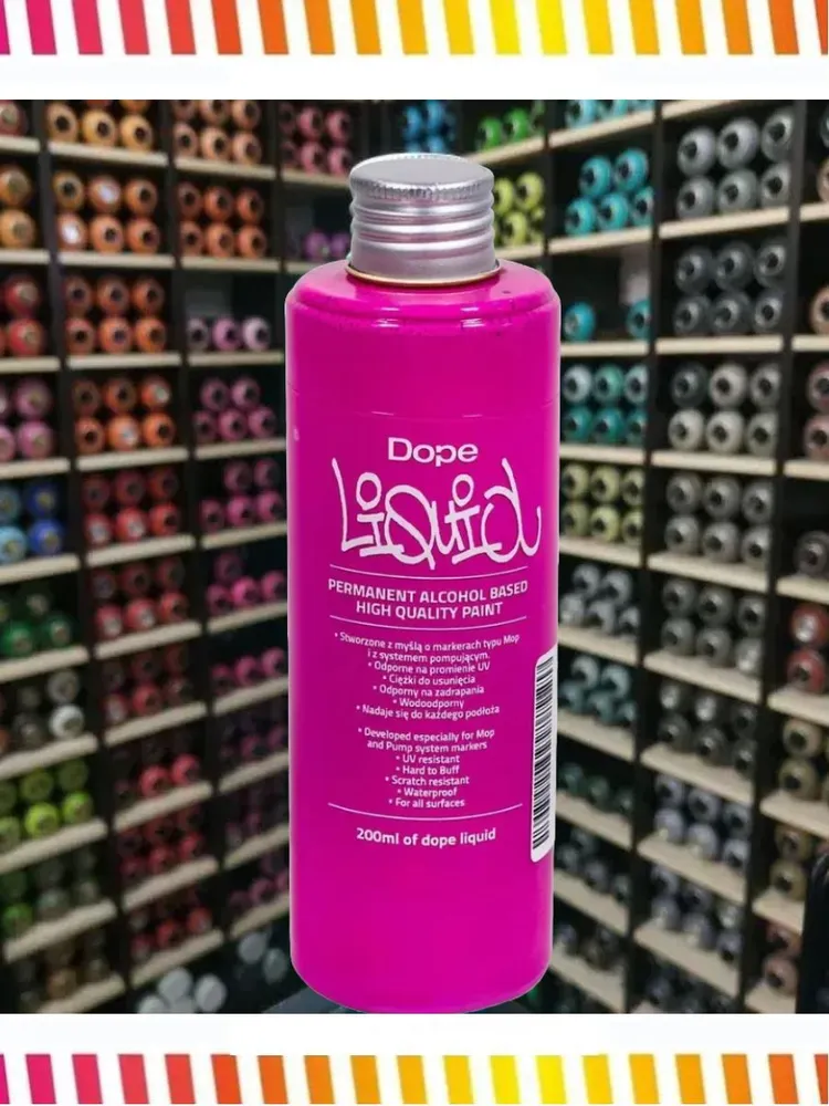 Заправка краска Dope Liquid paint флюр оранжевая 200 мл orange fluor чернила для маркеров и сквизеров, для граффити и теггинга, 200 мл, фото 4
