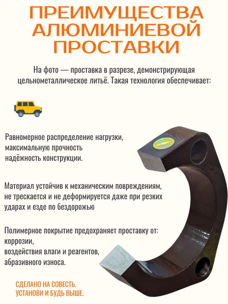Комплект проставок увеличения клиренса Honda FREED с 2016 30мм алюминий,резина, вариант, фото 5
