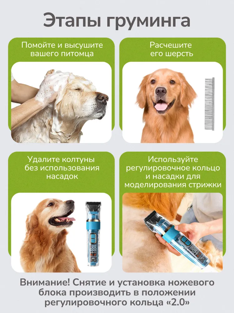 Машинка для стрижки кошек и собак. Триммер для собак и кошек. Груминг., вариант, фото 6