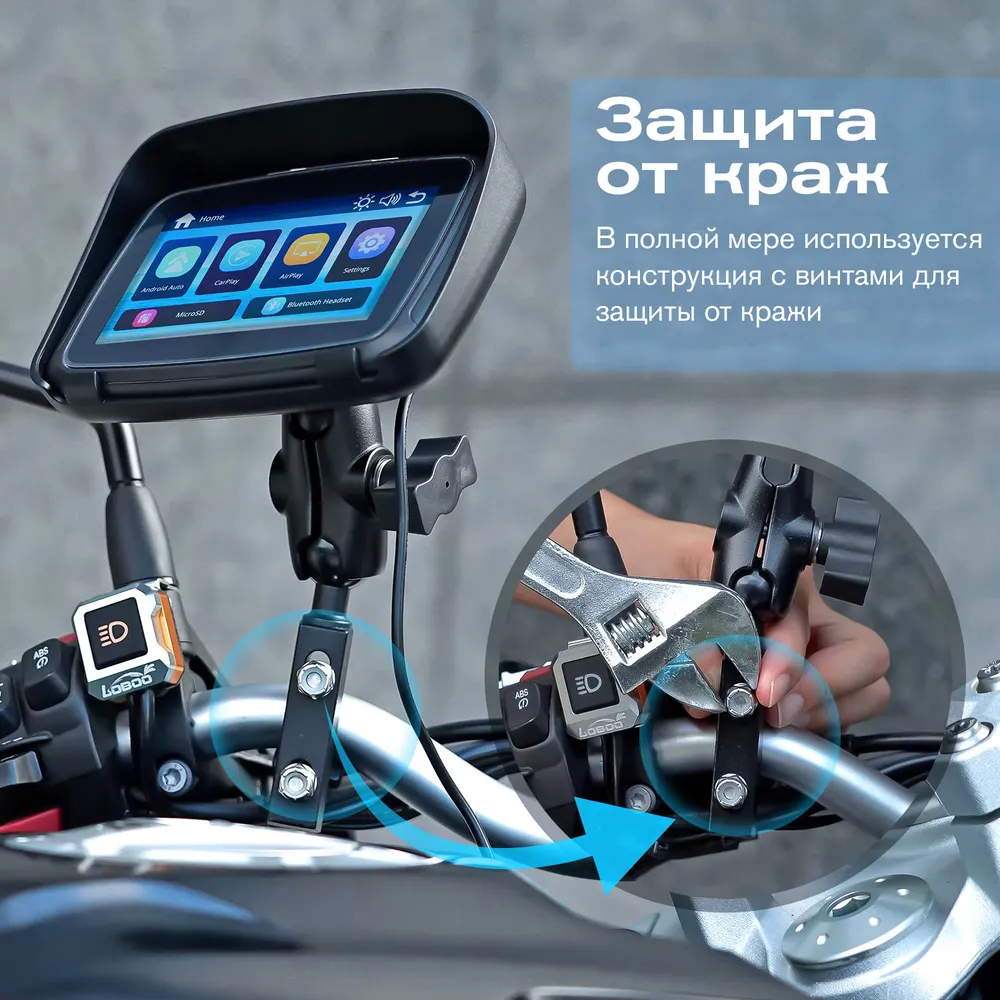 Навигатор автомобильный GPS мотонавигатор, синий, синий, фото 4