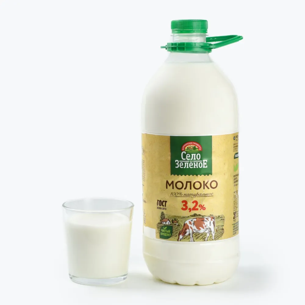 Молоко пастеризованное 3,2% 2 кг, Село Зеленое, 2 кг, фото 2