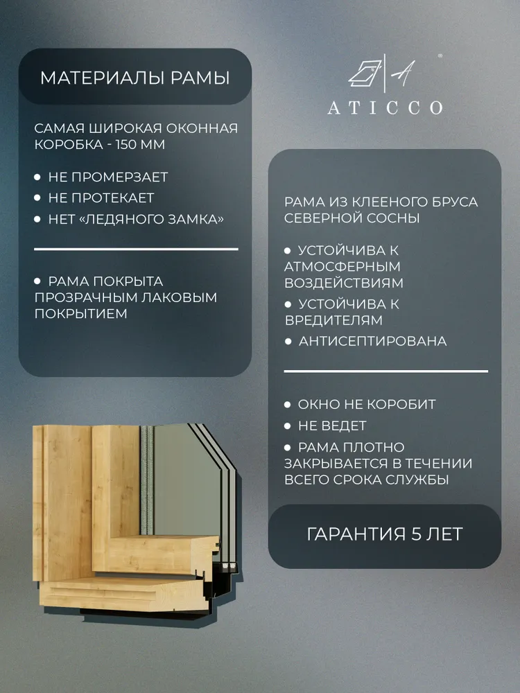 Окно мансардное с окладом для плоской кровли ATICCO, двухкамерный стеклопакет, лаковое покрытие, 660х1180 мм, DAT F6 с монтажным комплектом, 660x1180 мм, фото 4