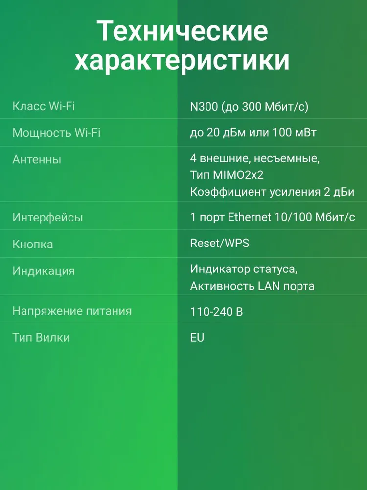 Усилитель Wi-Fi сигнала Digma D-WR310v2 / Репитер / Ретранслятор / Повторитель беспроводного сигнала, вариант, фото 4
