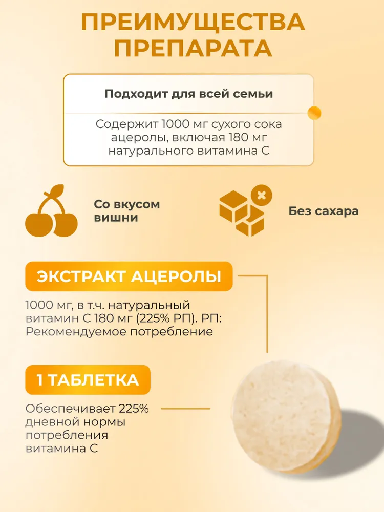 Витамин C, ацерола, витамины для сердца и сосудов VITAMIN 22 ACEROLA 1000, вариант, фото 5