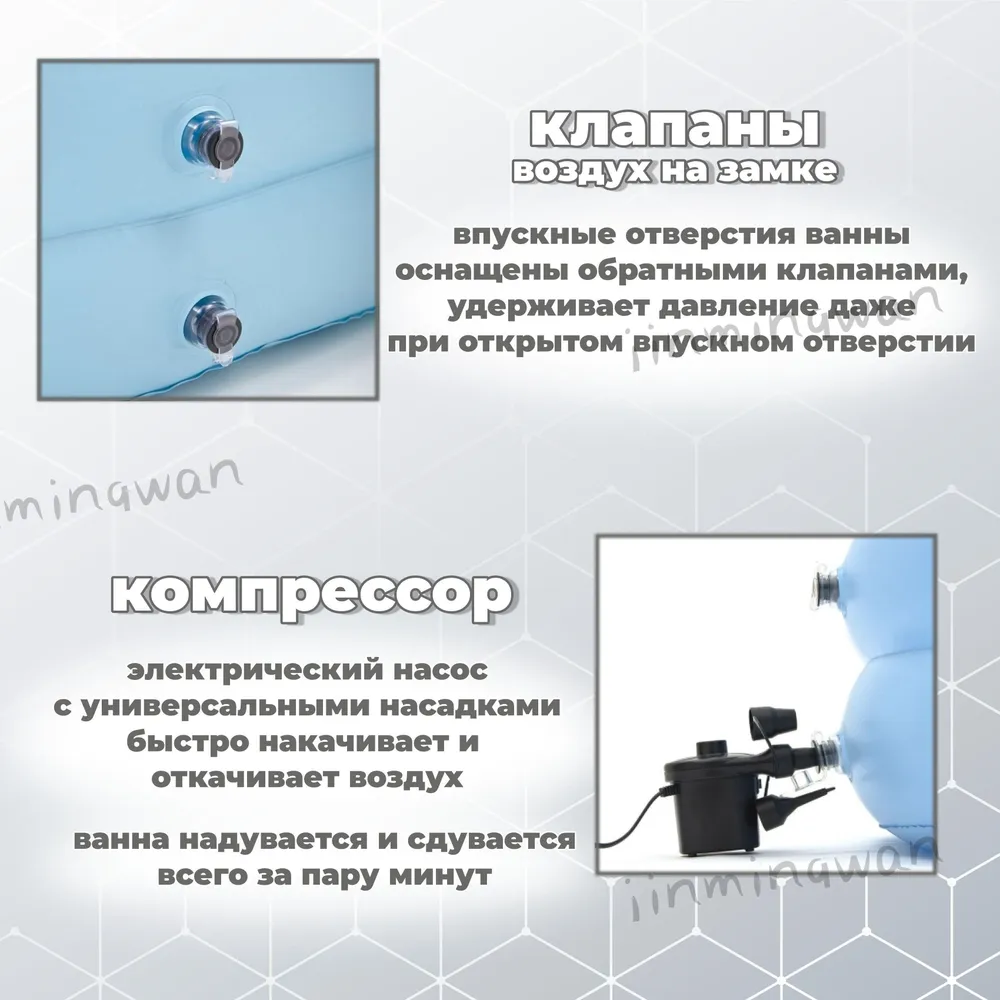 Надувная ванночка для мытья лежачих больных, вариант, фото 2