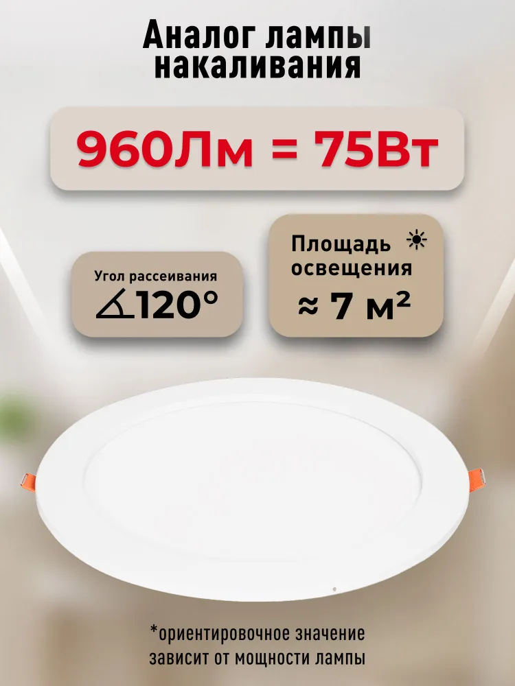 Встраиваемый (LED) светильник DL Smartbuy-12w/4000K/IP20 (SBL-DL-12-4K), вариант, фото 3